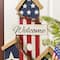 Glitzhome® 30" Patriotic Americana Wooden Birdhouse Porch Decor